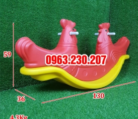 Bập bênh đôi cho bé 2 con gà